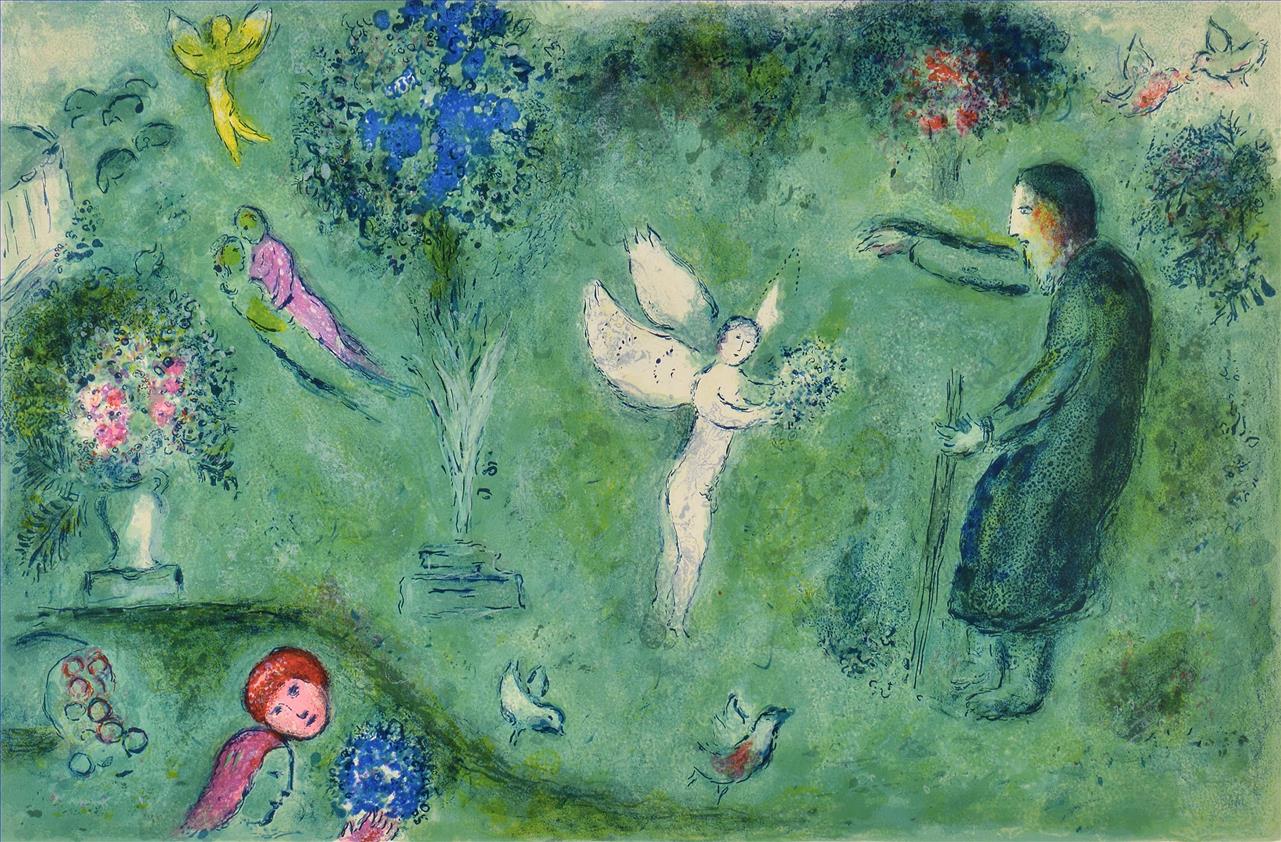 ange sur prairie contemporain Marc Chagall Peintures à l'huile